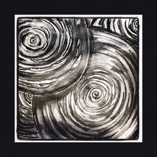 Graphite abstract scrolls by YollieBeeArt